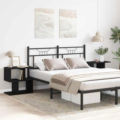 Armadio da Notte 2 pcs Rovere Nero 50 x 30 x 51,5 cm | homemem39
