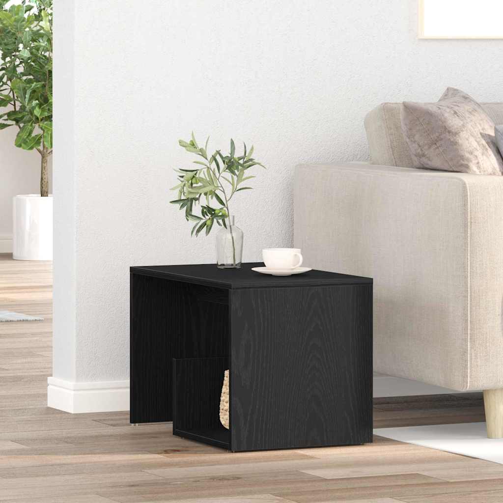 Tavolino Rovere Nero 59 x 36 x 38 cm Legno multistrato