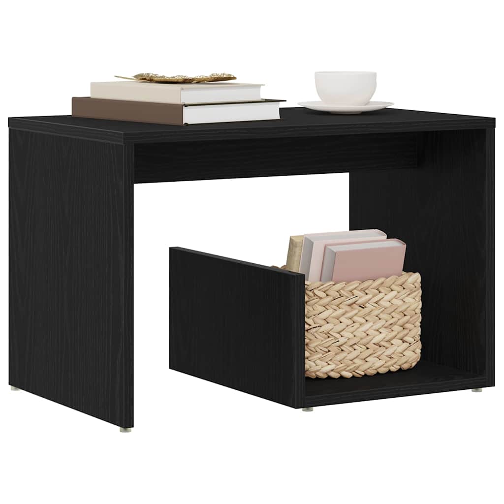 Tavolino Rovere Nero 59 x 36 x 38 cm Legno multistrato