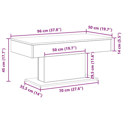 Tavolino da salotto Rovere nero 96 x 50 x 45 cm