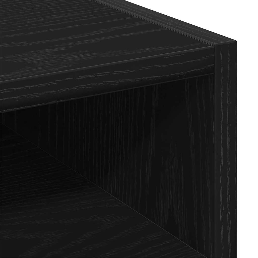 Armadio Laterale Su Ruote con ruota Rovere Nero 33 x 38 x 60 cm | homemem39