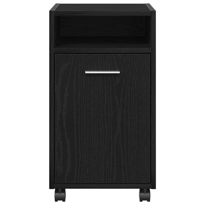 Armadio Laterale Su Ruote con ruota Rovere Nero 33 x 38 x 60 cm | homemem39