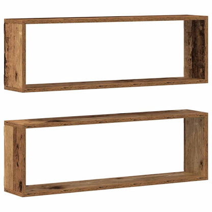 Mensola da Parete 2 pcs Legno Antico 80 x 15 x 26 cm