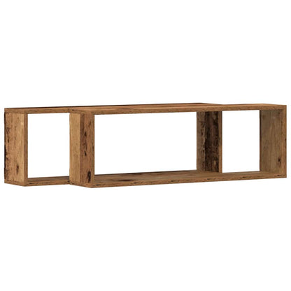 Mensola da Parete 2 pcs Legno Antico 80 x 15 x 26 cm
