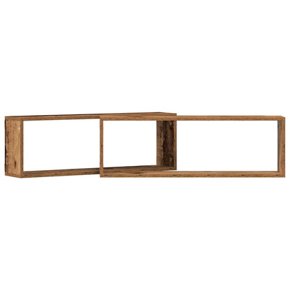 Mensola da Parete 2 pcs Legno Antico 80 x 15 x 26 cm