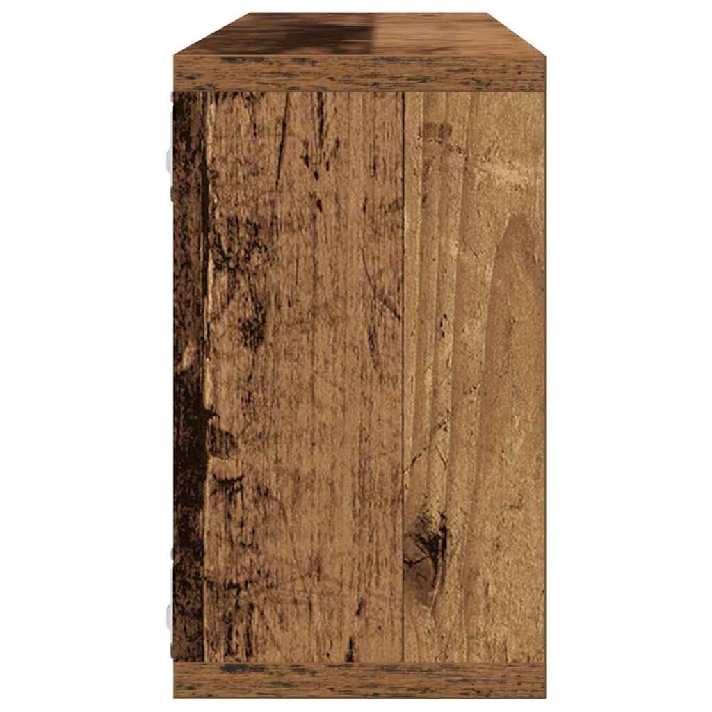 Mensola da Parete 4 pcs Legno Antico 80 x 15 x 26 cm