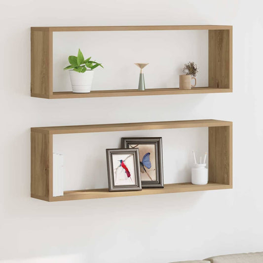 Scaffali da parete 2 pcs Rovere Artigianale 80 x 15 x 26 cm | homemem39