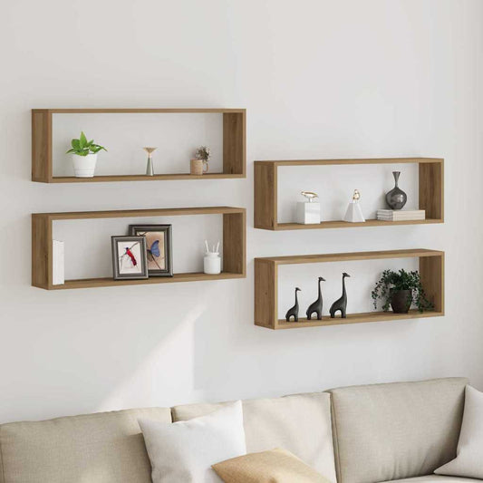 Scaffali da parete 4 pcs Rovere Artigianale 80 x 15 x 26 cm | homemem39