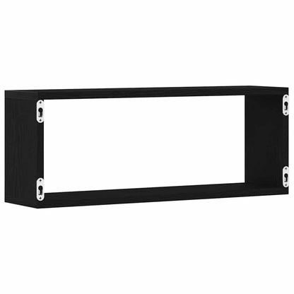 Scaffali da parete 2 pcs Rovere Nero 60 x 15 x 23 cm | homemem39