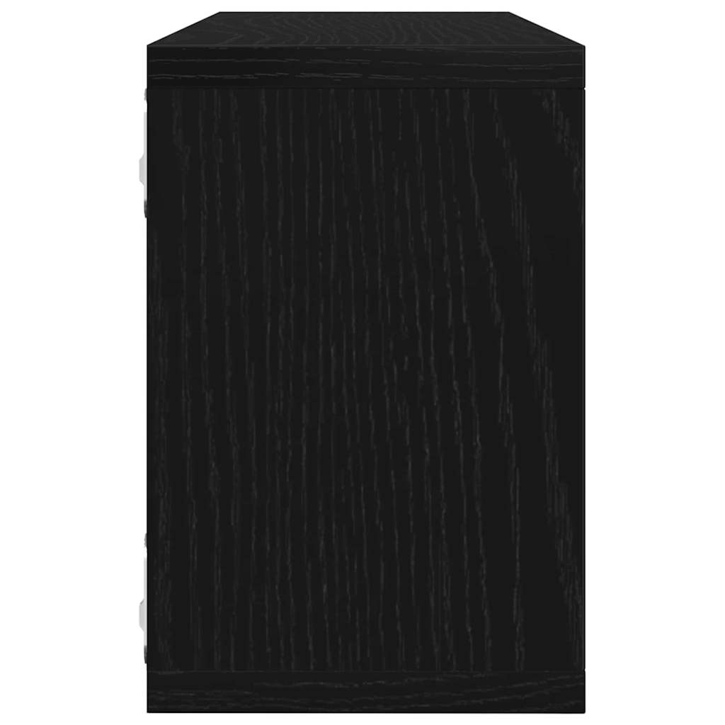 Scaffali da parete 2 pcs Rovere Nero 60 x 15 x 23 cm | homemem39