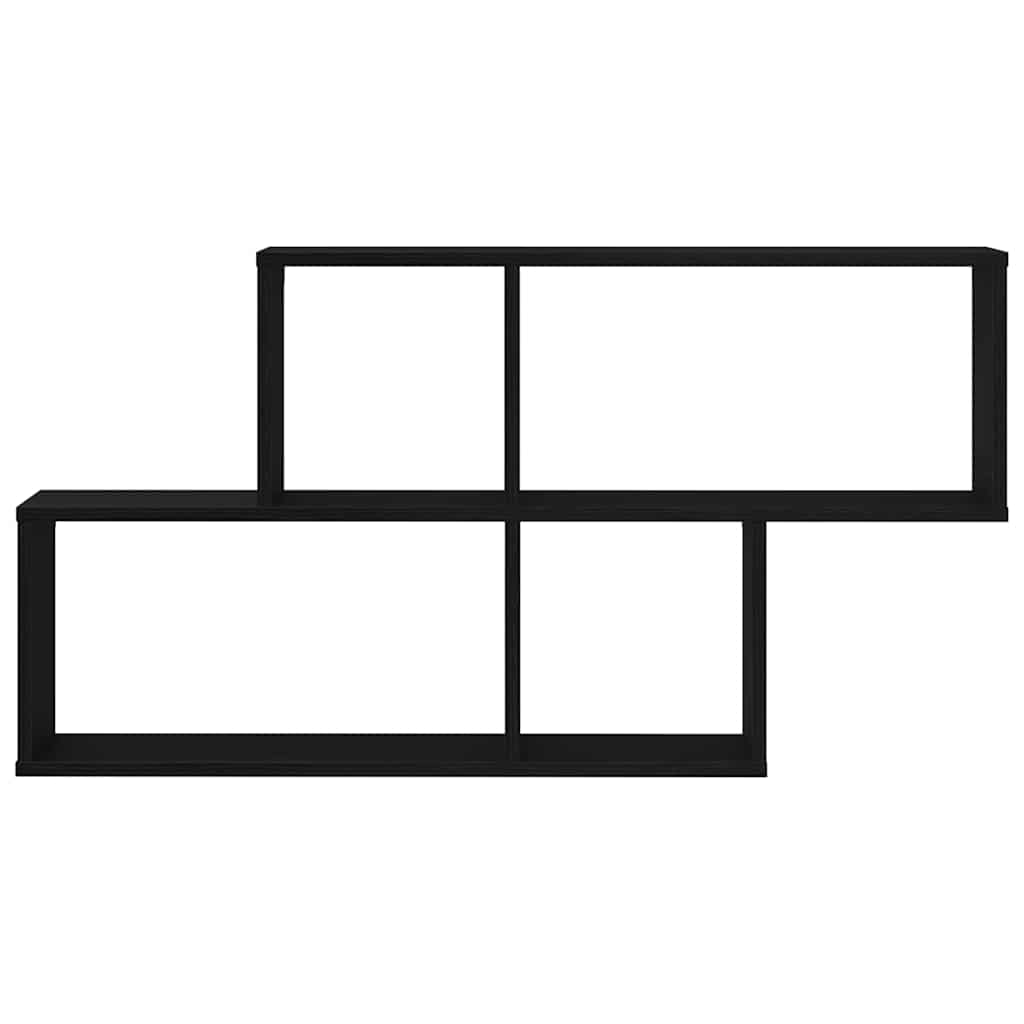 Scaffale da parete con lo scaffale Rovere Nero 76 x 15 x 53 cm