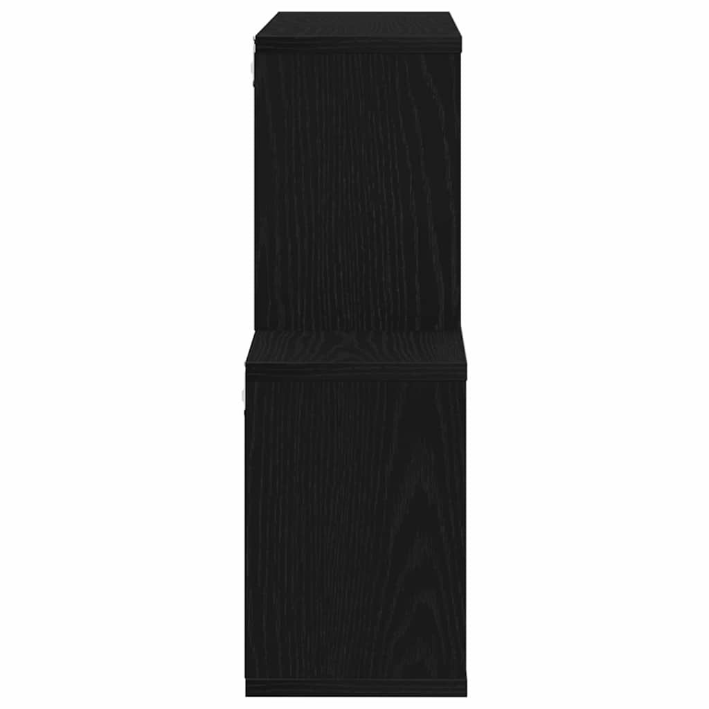 Scaffale da parete con lo scaffale Rovere Nero 76 x 15 x 53 cm