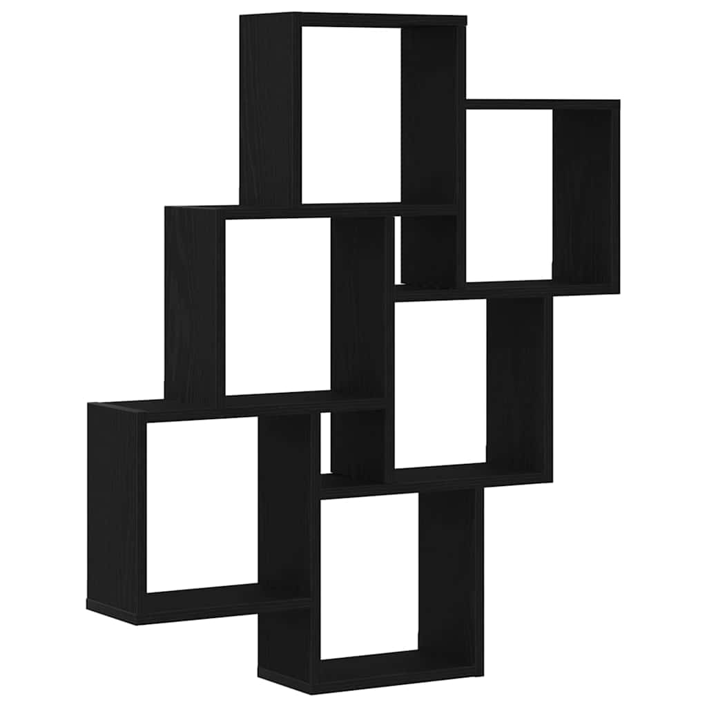 Scaffale da parete con lo scaffale Rovere Nero 78 x 15 x 92 cm