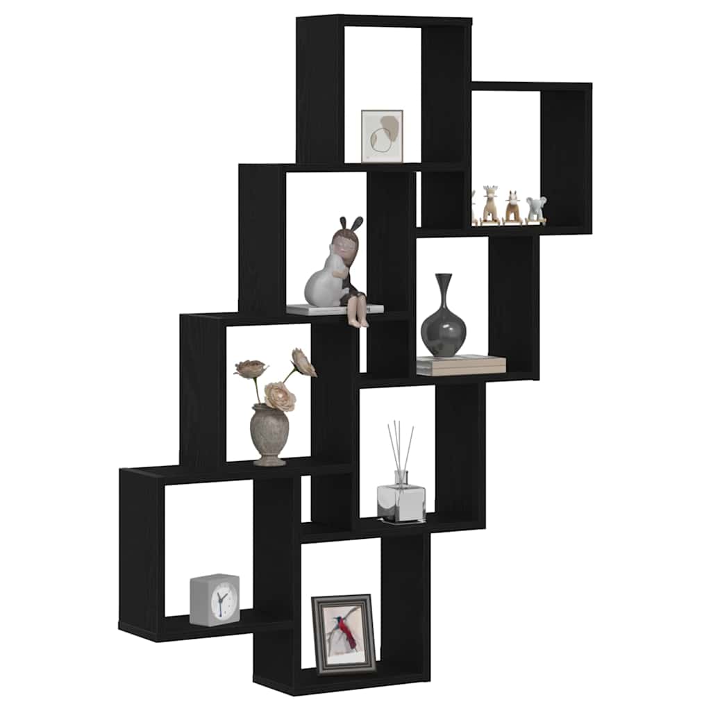 Scaffale da parete Rovere Nero 90 x 15 x 119,5 cm | homemem39