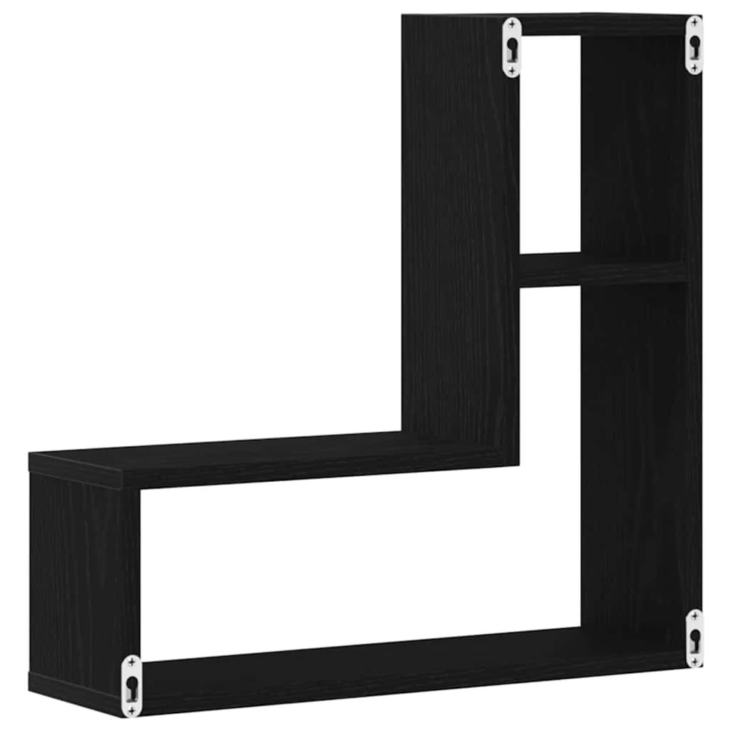 Scaffali da parete 2 pcs Rovere nero 50 x 15 x 85 cm