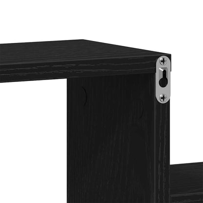 Scaffale da parete Rovere Nero 80 x 15 x 78,5 cm
