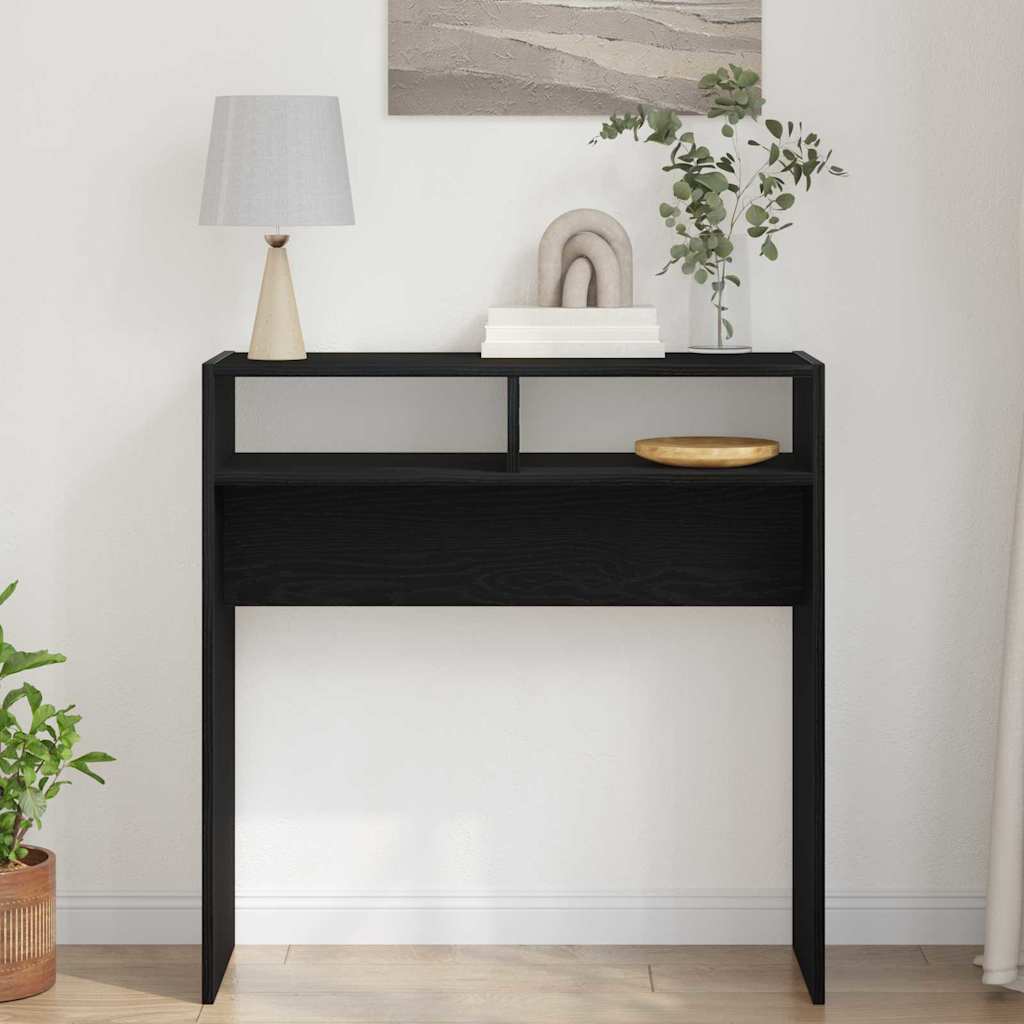 Tavolo consolle Rovere nero 78 x 30 x 80 cm Legno multistrato