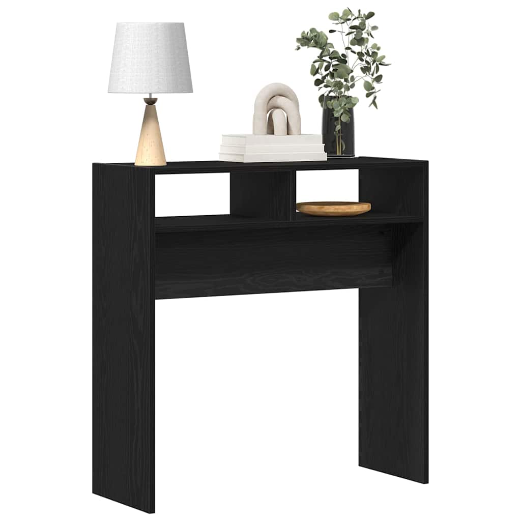 Tavolo consolle Rovere nero 78 x 30 x 80 cm Legno multistrato