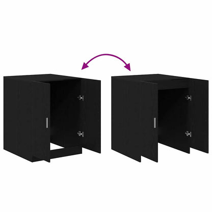 Armadio per Lavatrice Rovere Nero 70,5 x 71,5 x 91,5 cm