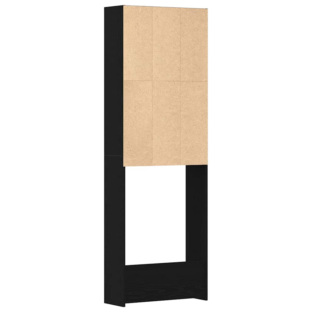 Armadio per Lavatrice Rovere Nero 64 x 24 x 190 cm