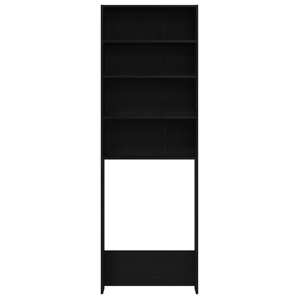 Armadio per Lavatrice Rovere Nero 64 x 24 x 190 cm