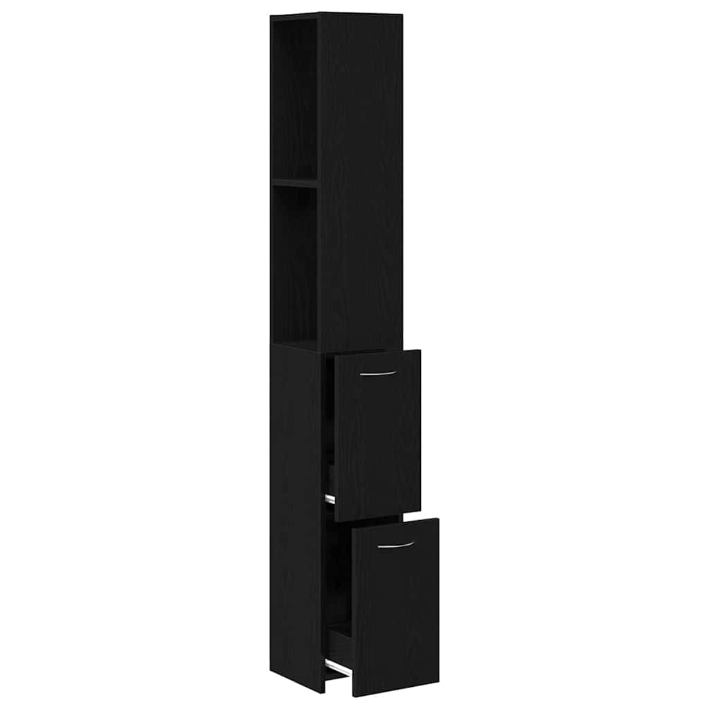 Mobile da Bagno Rovere Nero 25 x 25 x 170 cm | homemem39