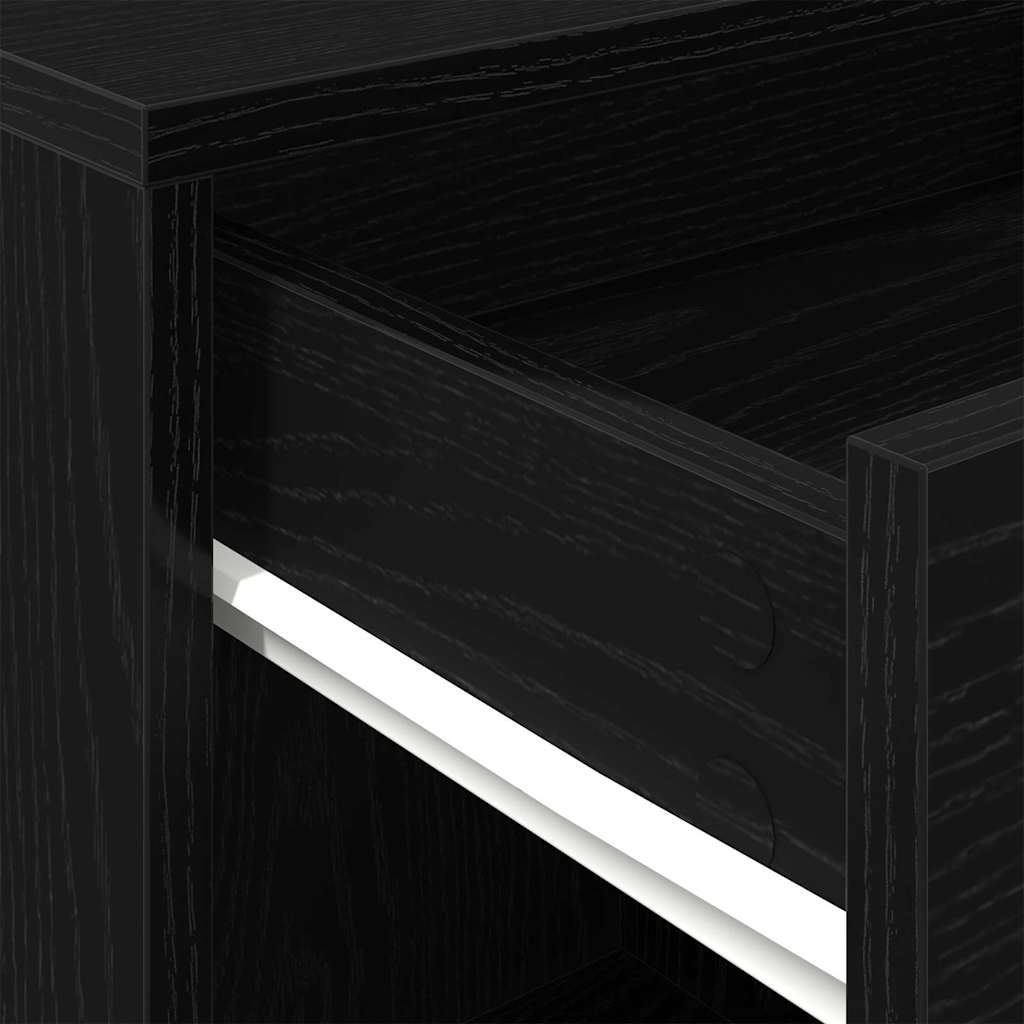 Mobile con Ruote Rovere Nero 45 x 38 x 54 cm Legno multistrato | homemem39