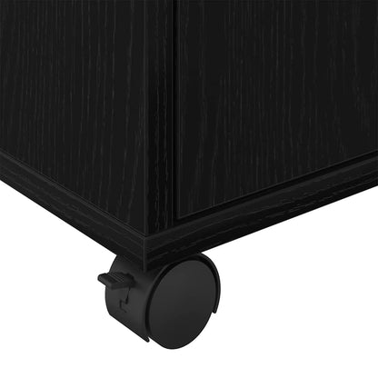 Mobile con Ruote Rovere Nero 45 x 38 x 54 cm Legno multistrato | homemem39