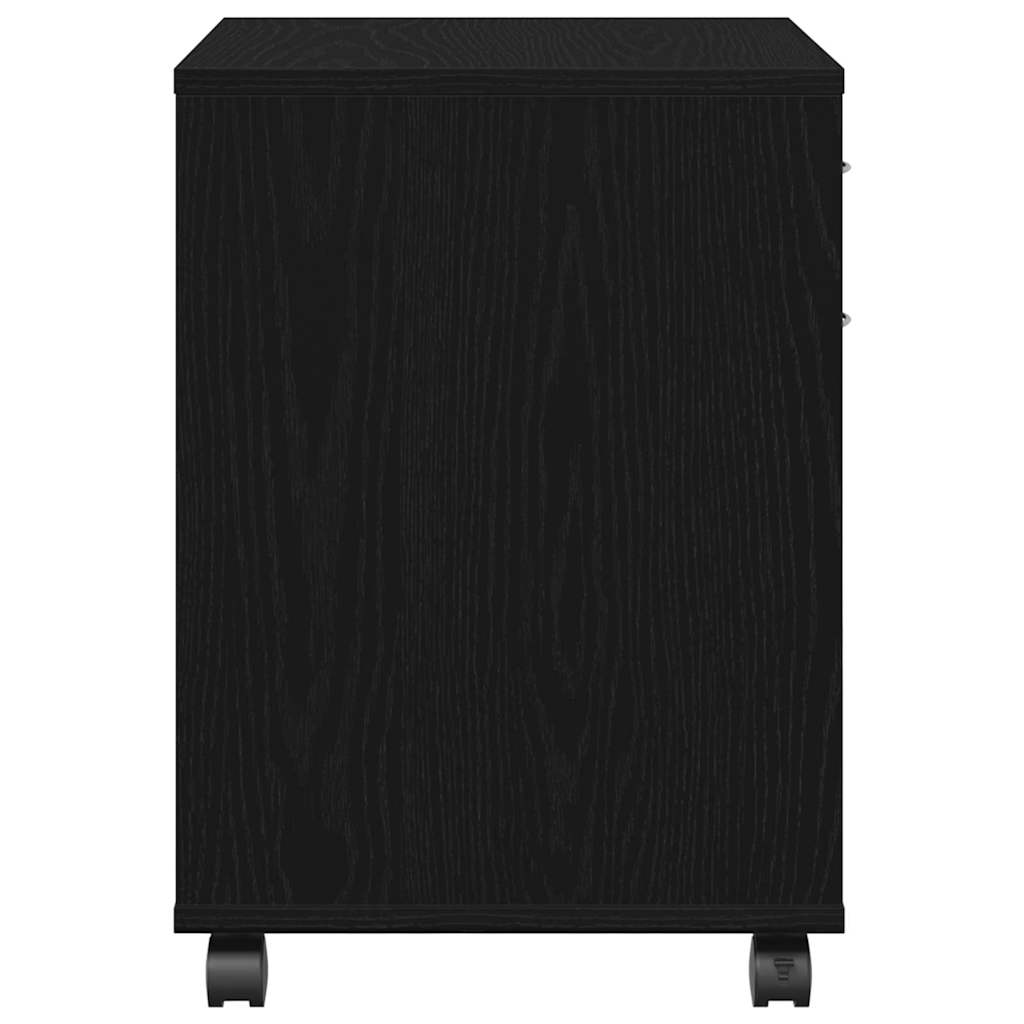 Mobile con Ruote Rovere Nero 45 x 38 x 54 cm Legno multistrato | homemem39
