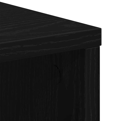 Armadio con ruota Rovere Nero 60 x 35 x 75 cm Legno multistrato | homemem39