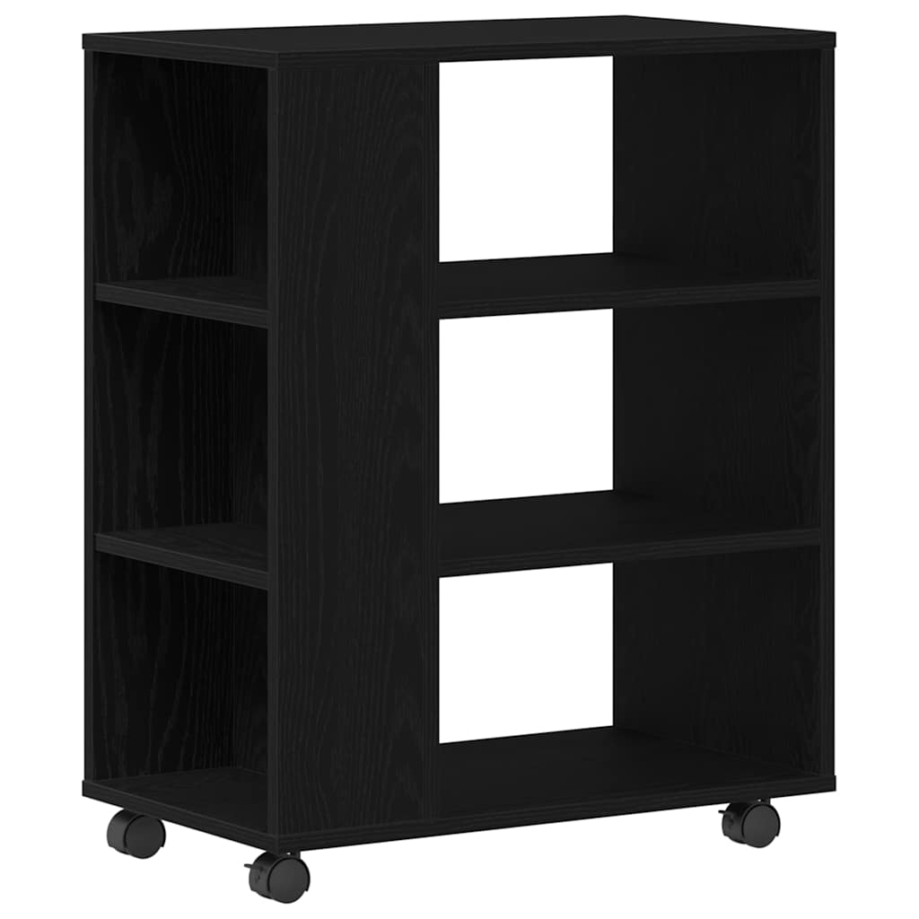Armadio con ruota Rovere Nero 60 x 35 x 75 cm Legno multistrato | homemem39