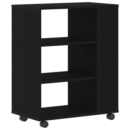 Armadio con ruota Rovere Nero 60 x 35 x 75 cm Legno multistrato | homemem39