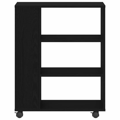 Armadio con ruota Rovere Nero 60 x 35 x 75 cm Legno multistrato | homemem39