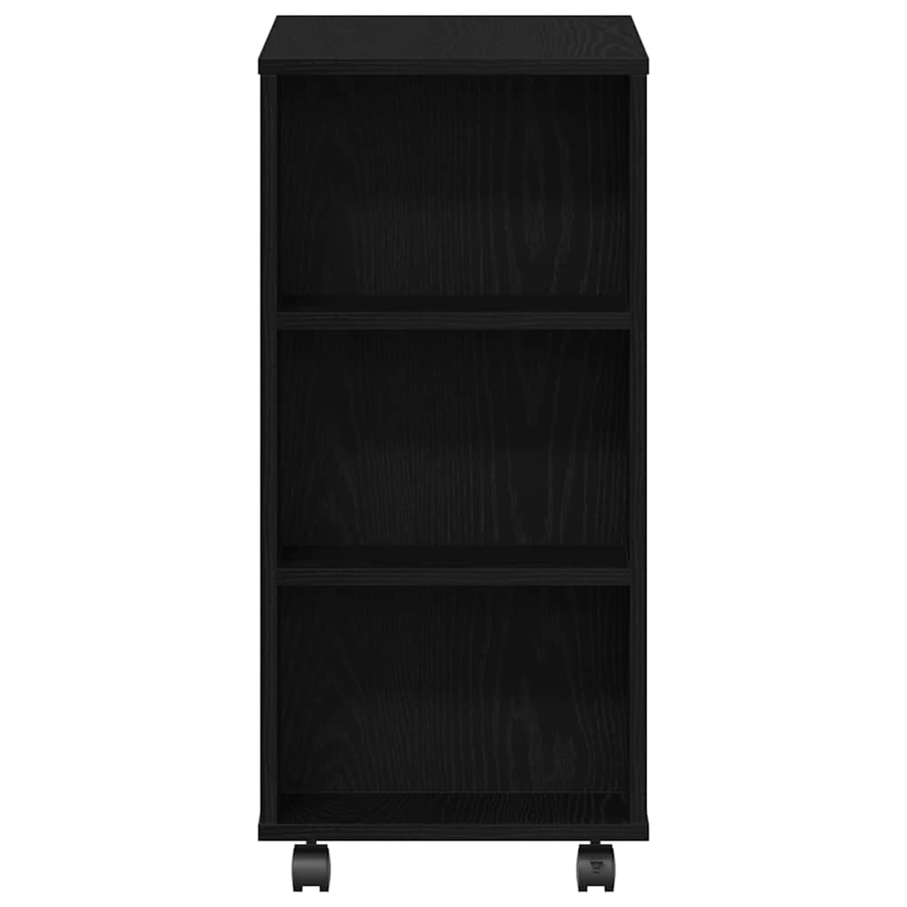 Armadio con ruota Rovere Nero 60 x 35 x 75 cm Legno multistrato | homemem39