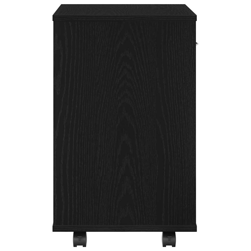 Armadio con ruota Rovere Nero 46 x 36 x 59 cm Legno multistrato | homemem39