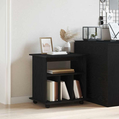 Mobile con Ruote Rovere Nero 60 x 45 x 55 cm Legno multistrato | homemem39