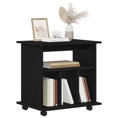Mobile con Ruote Rovere Nero 60 x 45 x 55 cm Legno multistrato | homemem39