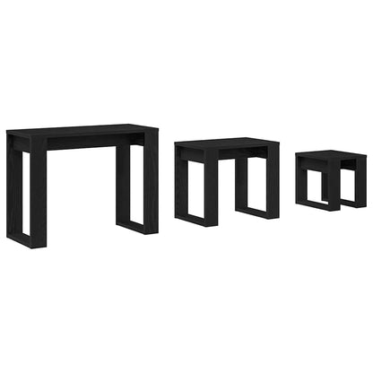 Tavolo Nesting 3 pcs Rovere nero 61 x 28 x 47 cm