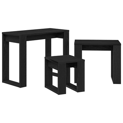 Tavolo Nesting 3 pcs Rovere nero 61 x 28 x 47 cm