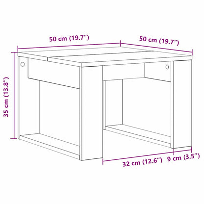 Tavolino da salotto Rovere Nero 50 x 50 x 35 cm