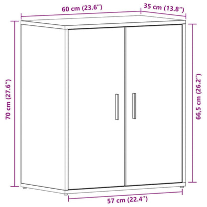 Scarpiera Rovere nero 60 x 35 x 70 cm Legno multistrato