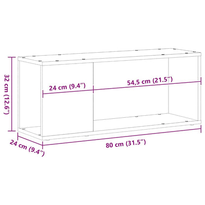 Centro di intrattenimento Nero 80 x 24 x 32 cm