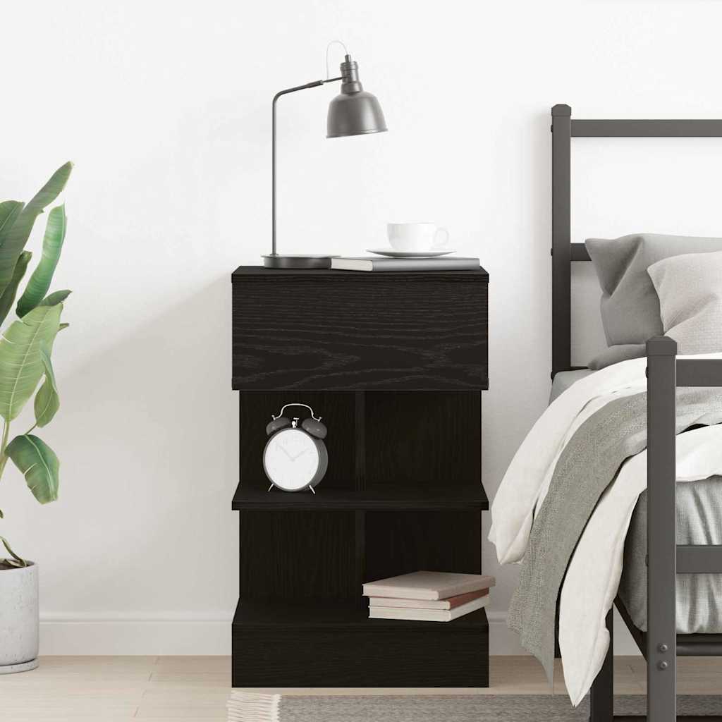 Armadio da Notte Rovere Nero 40 x 35 x 65 cm Legno multistrato | homemem39