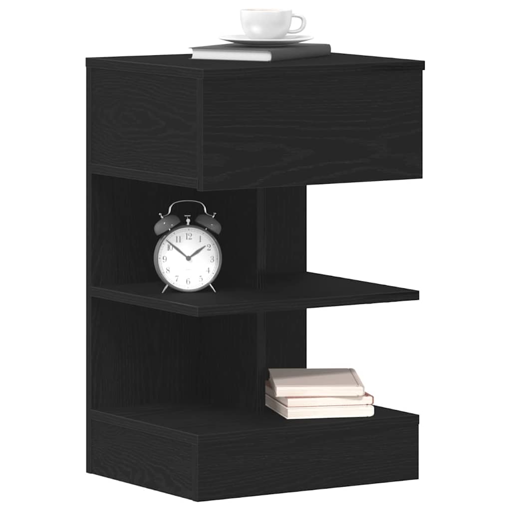 Armadio da Notte Rovere Nero 40 x 35 x 65 cm Legno multistrato | homemem39