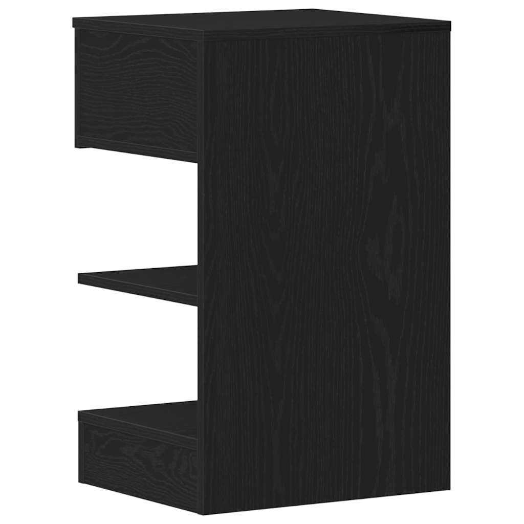 Armadio da Notte con cassetto 2 pcs Rovere Nero 40 x 35 x 65 cm | homemem39