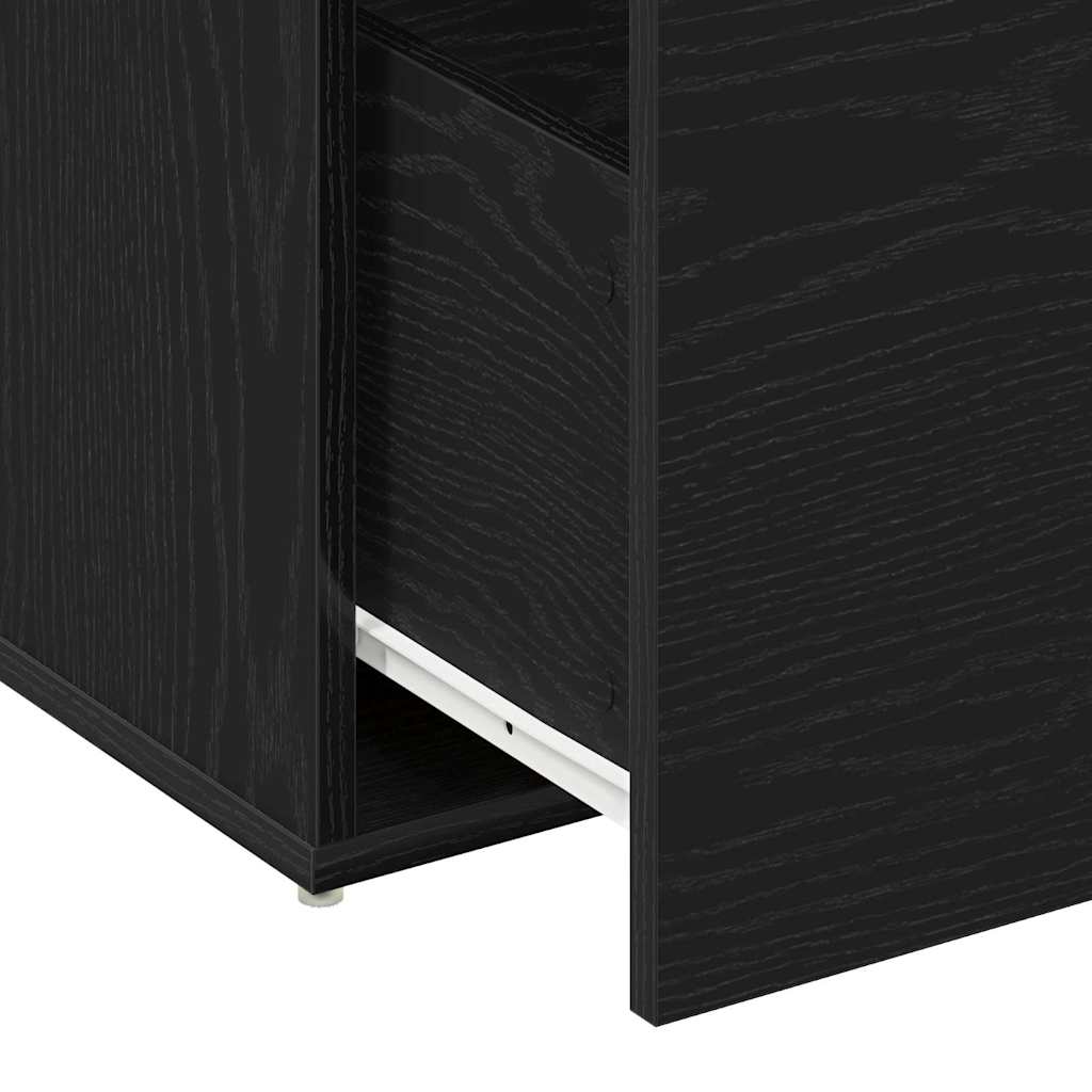 panchina con cassetto Nero 80 x 40 x 45 cm Legno multistrato