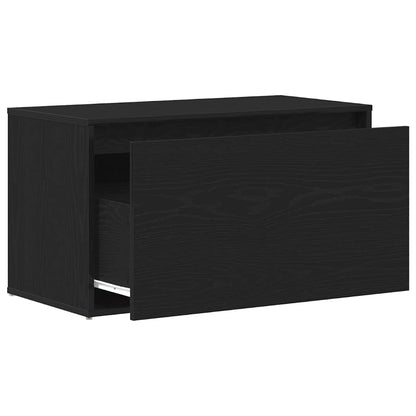 panchina con cassetto Nero 80 x 40 x 45 cm Legno multistrato