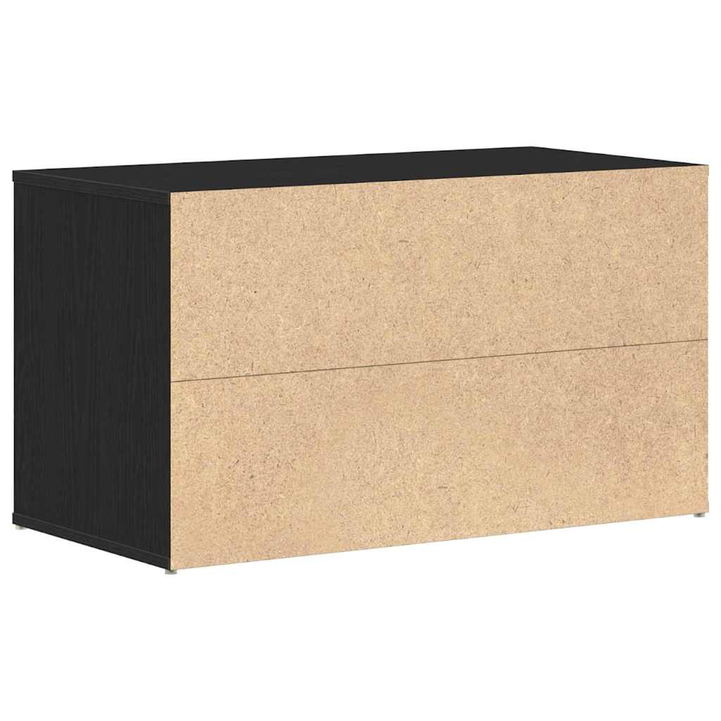 panchina con cassetto Nero 80 x 40 x 45 cm Legno multistrato