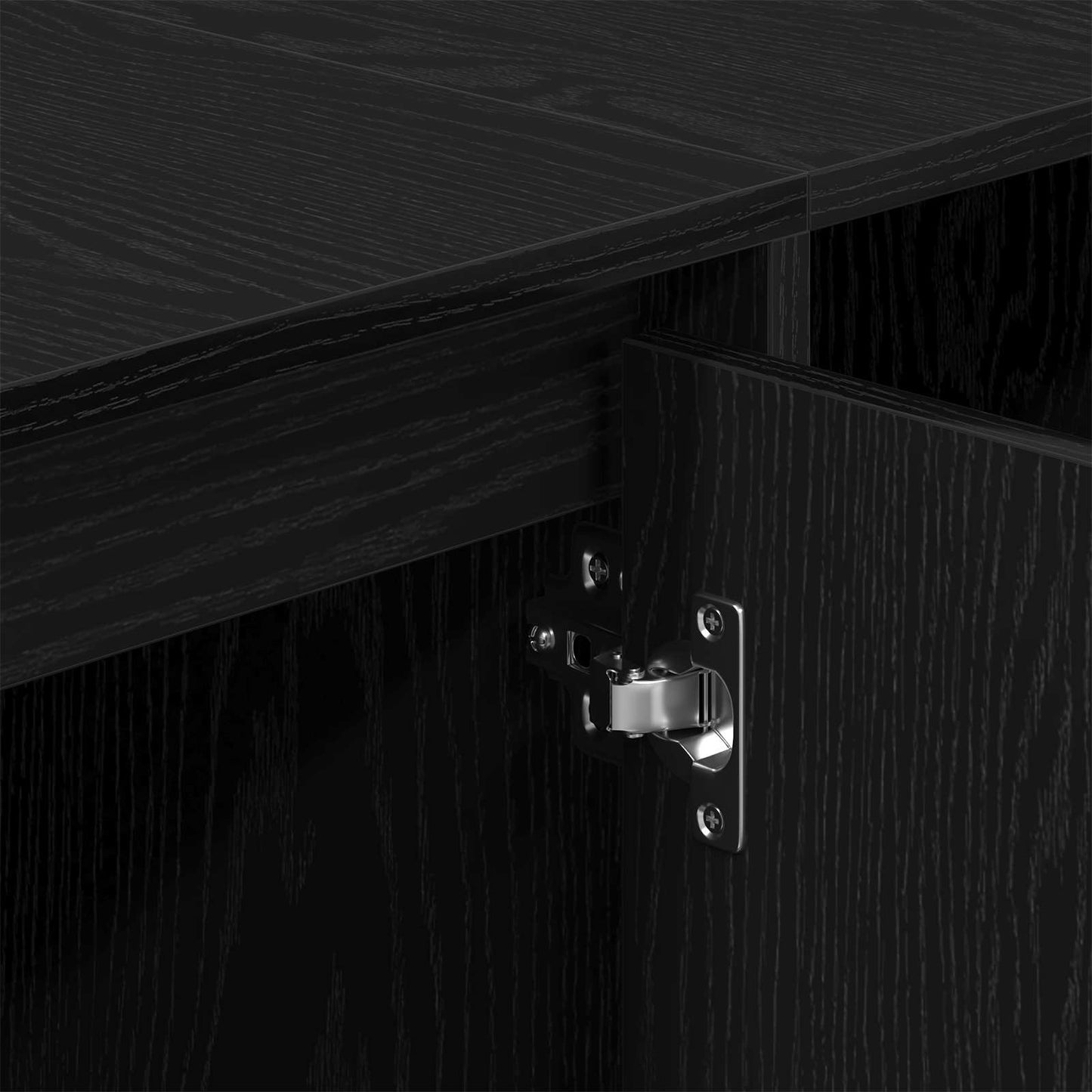 Mobile TV 130 x 35 x 50 cm Rovere Nero Legno ingegnerizzato