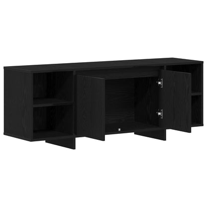 Mobile TV 130 x 35 x 50 cm Rovere Nero Legno ingegnerizzato
